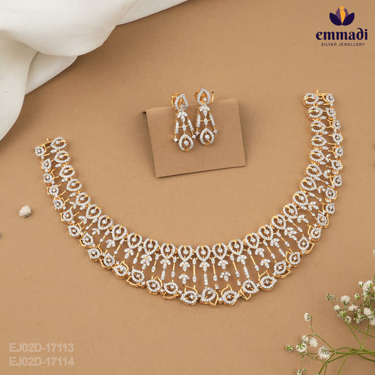 Ridhima & Richa's Premium CZ White Necklace and Hangings Collection