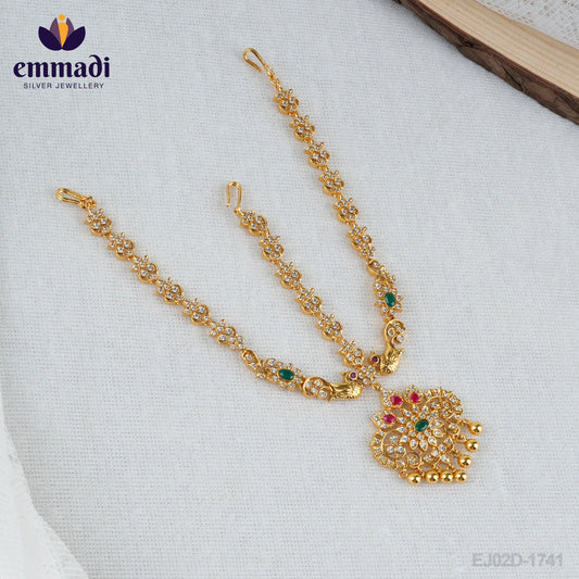 Anusha MATA PATTI CZ MULTI: Handcrafted with Pure Gold Plating