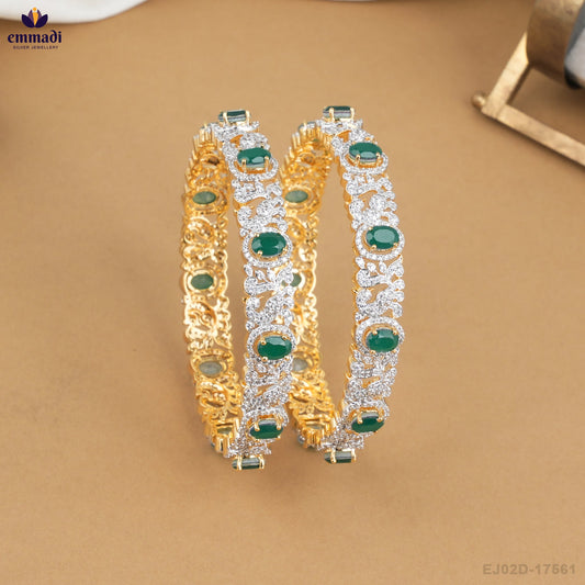 Seema's Premium Green CZ Bangles