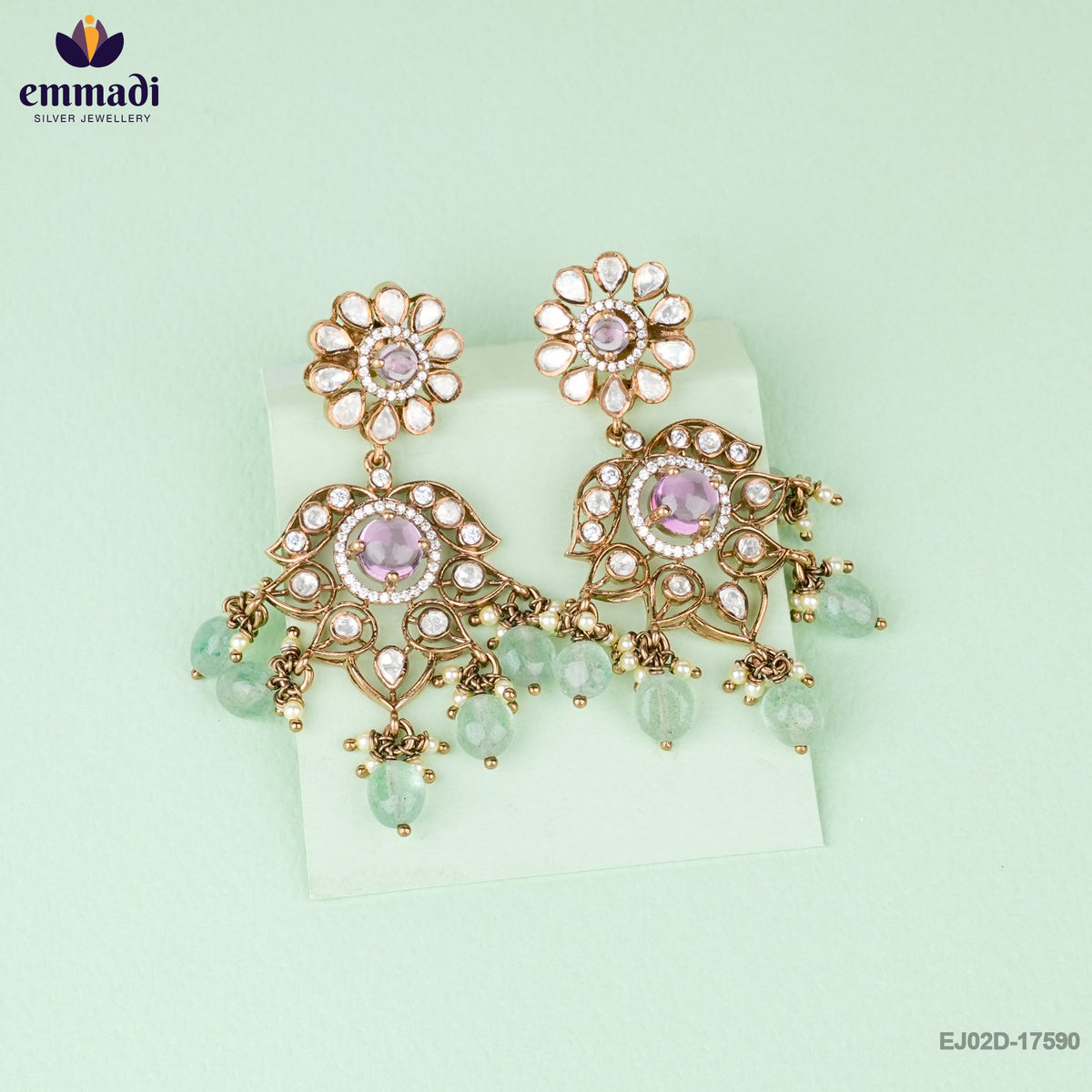 Gulshan Bano Silver Jewellery: Victorian Purple Hangings