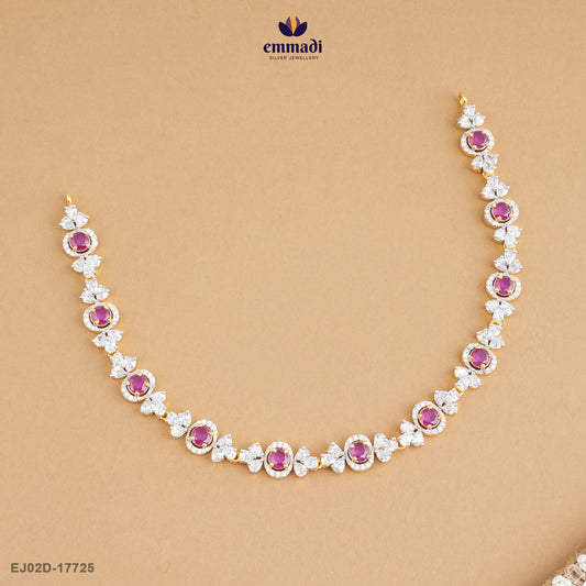 Amritkala Elegant Pink CZ Necklace