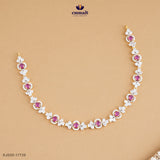 Amritkala Elegant Pink CZ Necklace