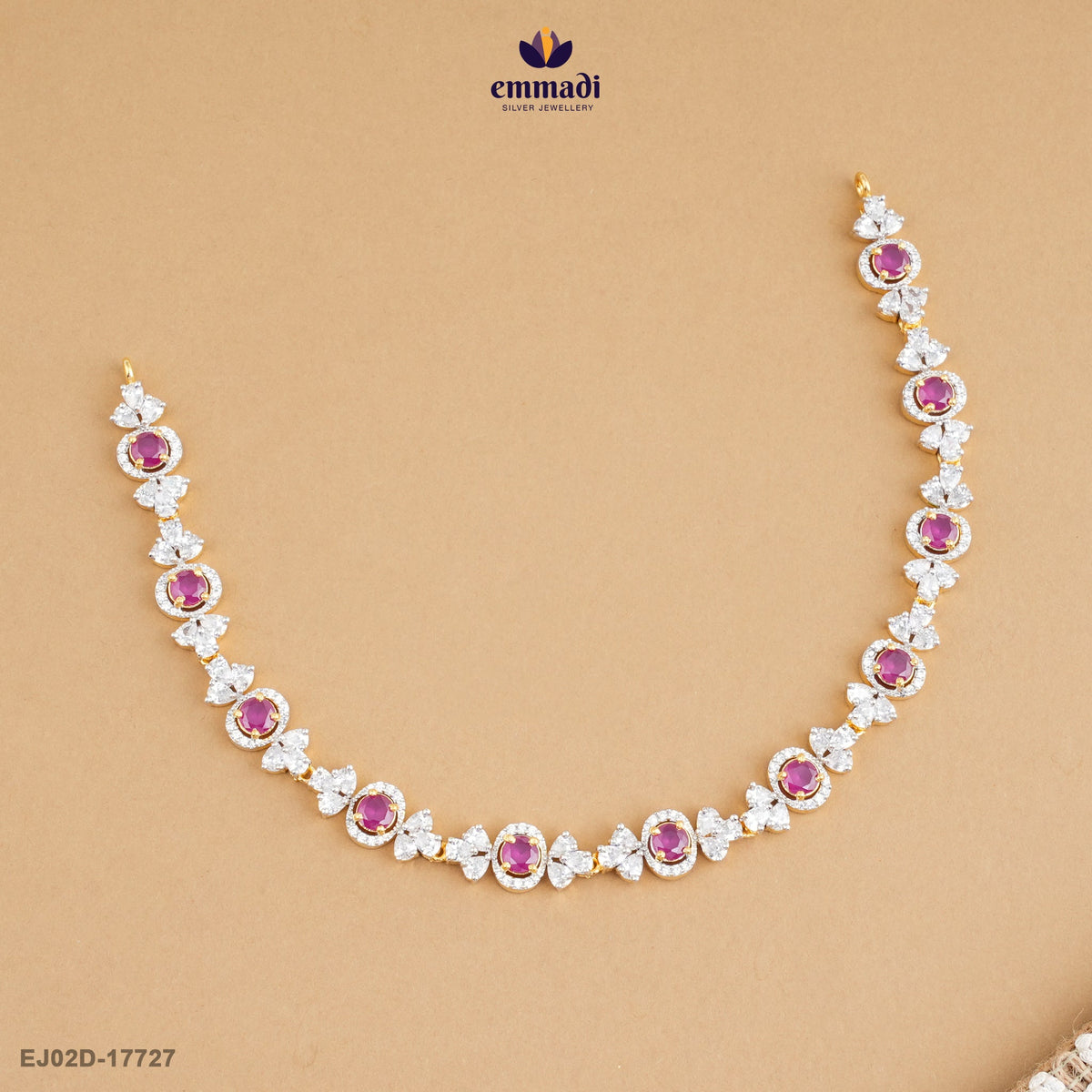 AMRITTA Exquisite Pink CZ Necklace