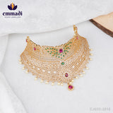 Shalini's CZ Multi Choker: Handcrafted Indian Jewelry