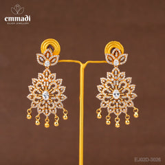 Shruti's CZ White Hangings: Handcrafted Indian Jewellery with Pure Gold Plating