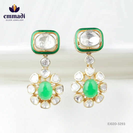 Gajra Moissanite Green Hangings