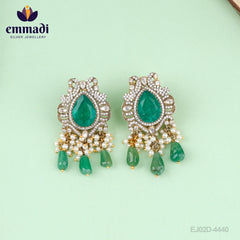 Archita  Hangings Victorian Green: Handcrafted with Pure Gold Plating 92.5 Silver