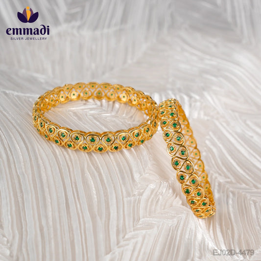 Meera's CZ Green Bangles: Exquisite Handcrafted Indian Jewellery