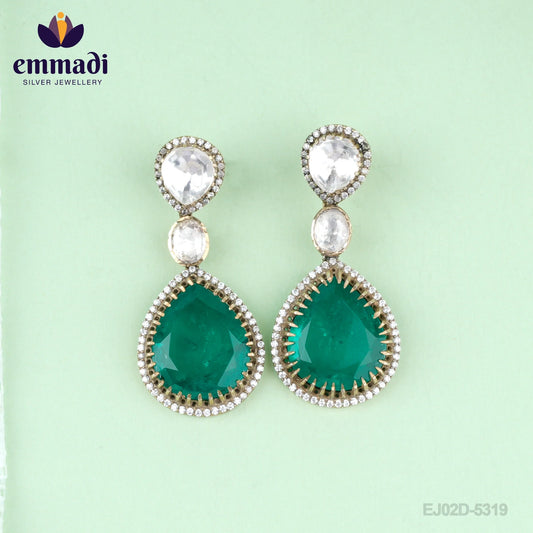 Archita  Hangings Victorian Green: Handcrafted with Pure Gold Plating 92.5 Silver