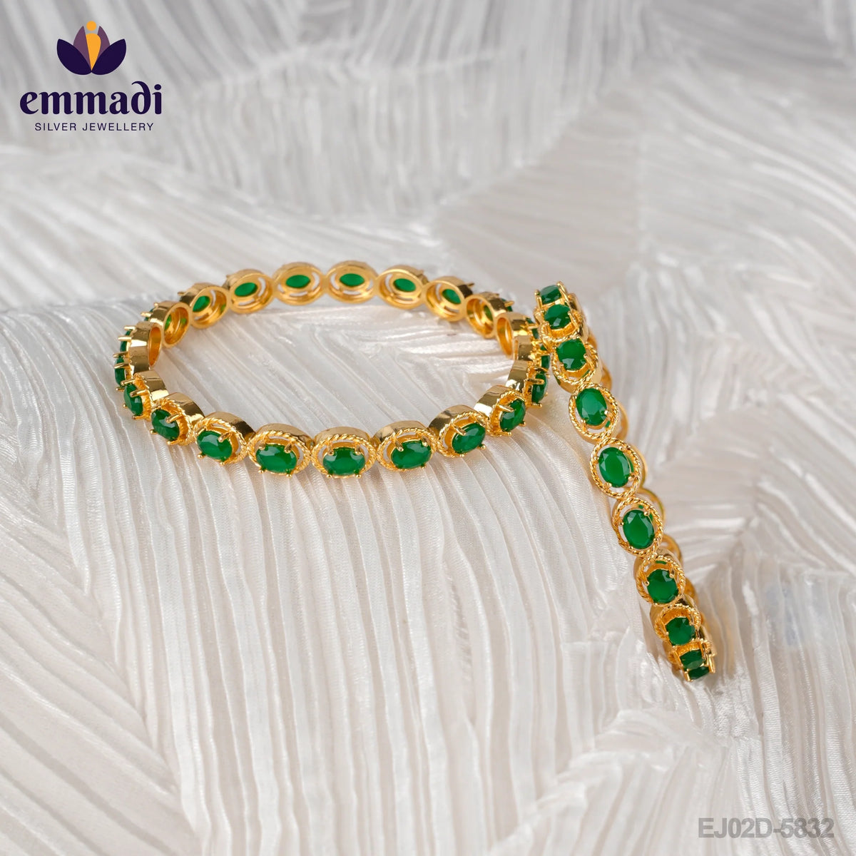 Meera's CZ Green Bangles: Exquisite Handcrafted Indian Jewellery