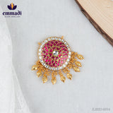 Ayushka 1. Omkar Handcrafted Pendant Kundan Red