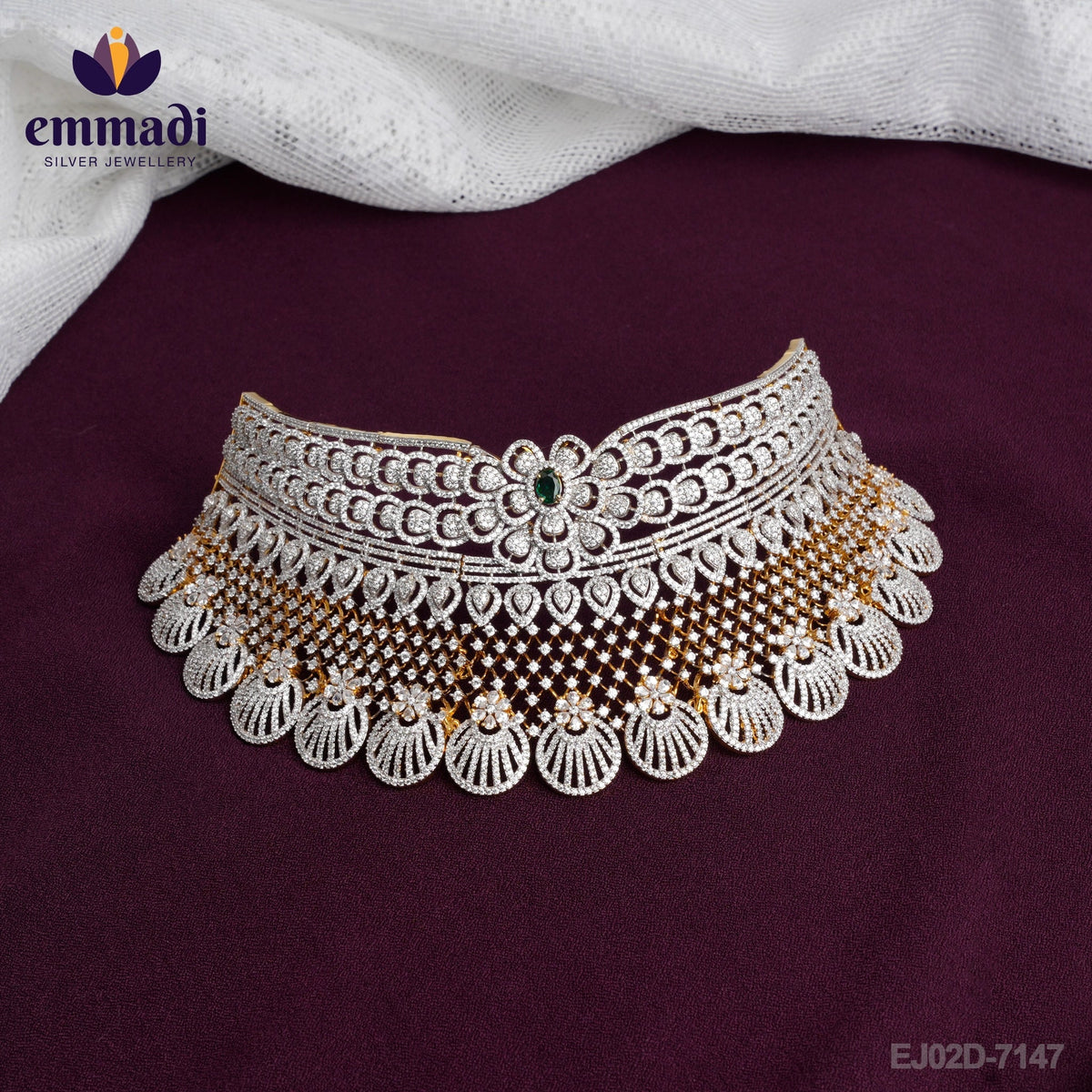 Swara Jewels - Premium CZ Choker and Apsaraa Indradhanush Handcrafted Hangings Collection