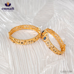 Shivani's CZ Blue Bangles: Exquisite Indian Jewelry Handcrafted with Pure Gold Plating and 92.5 Silver