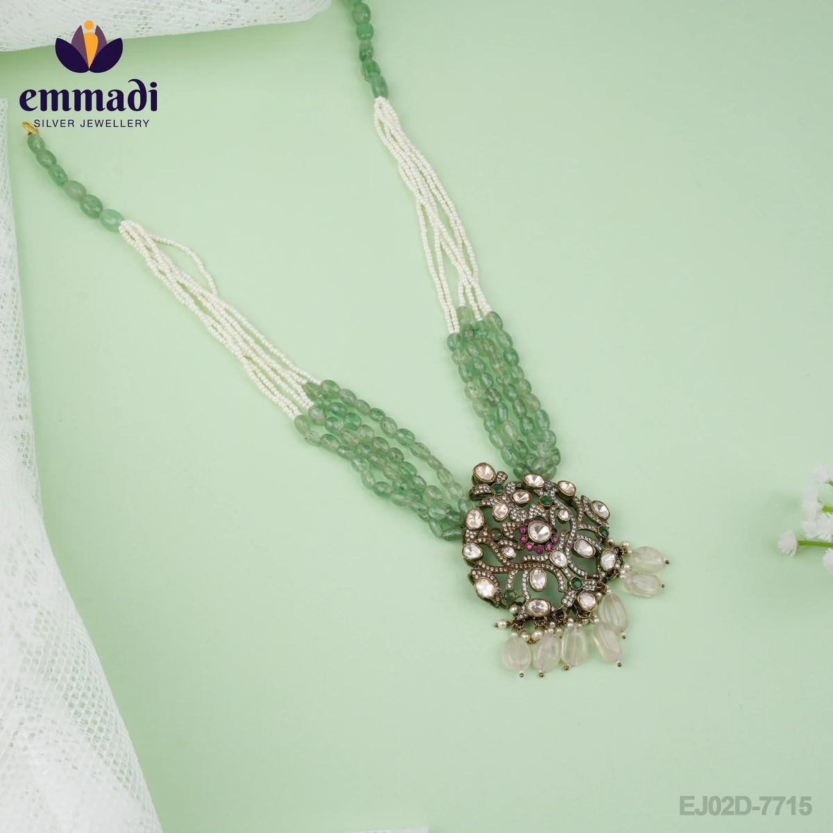 Mehak's Victorian Multi Long Necklace and Pink Studs Collection: Handcrafted Indian Jewellery