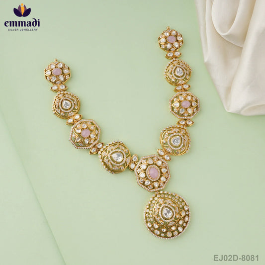 Khara Moissanite Pink Necklace