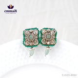 Naina's Rajasthani Jewels - Victorian Green Studs Collection