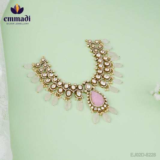 Rani's Victorian Pink Necklace - Handcrafted Indian Jewellery