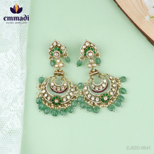 Akhila Sarvam Handcrafted: Hangings Moissanite Green