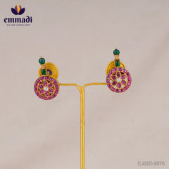Rajshri Jewels: Kundan Multi Ear Tops/ Studs Handcrafted with Pure Gold Plating and Pure 92.5 Silver