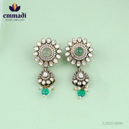 Bagya  Hangings Victorian Green: Handcrafted with Pure Gold Plating 92.5 Silver