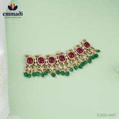 Kavya's Victorian Red Choker: Handcrafted Indian Jewellery