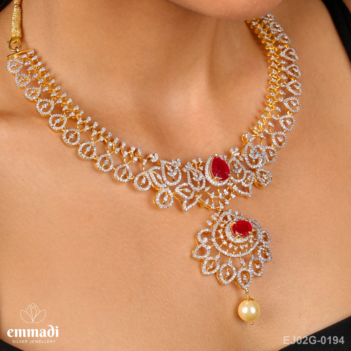 KEYA & Chaya Exquisite Premium CZ Necklace and Dazzling Hangings