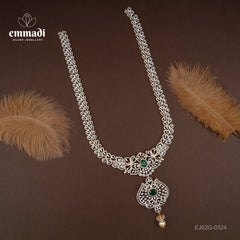 Sarla Premium Cz Long Necklace and Hamara Premium Cz Hangings Set