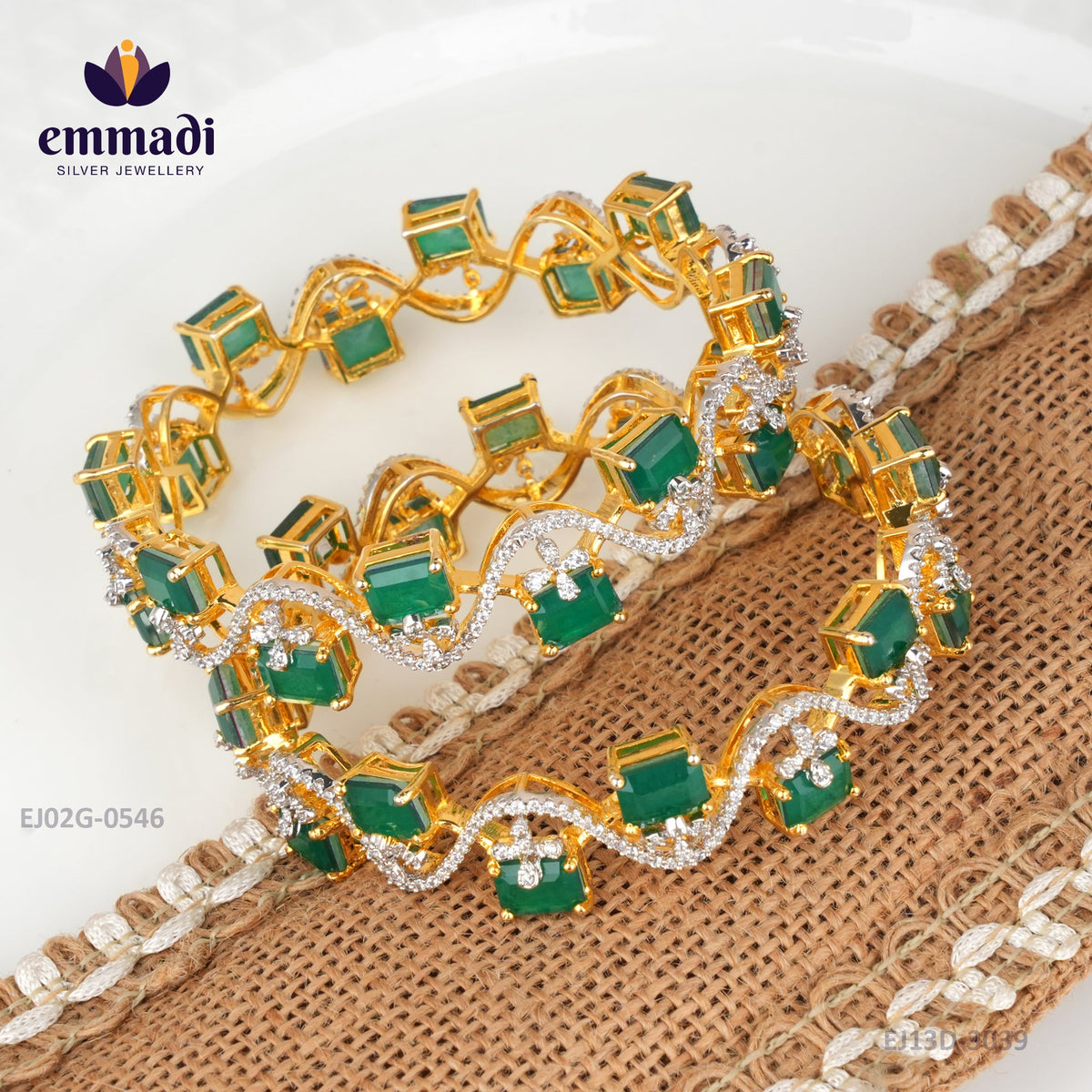 Sonalika's Premium CZ Green Bangles: Handcrafted Indian Jewellery with Pure Gold Plating