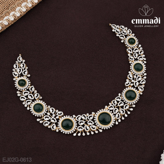 KRITI Exquisite Green CZ Necklace