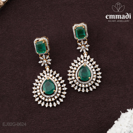 Adhya Exquisite Green CZ Hangings