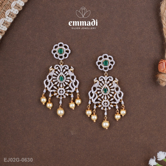 Suvarna Jewels - Premium Indian CZ Green Hangings