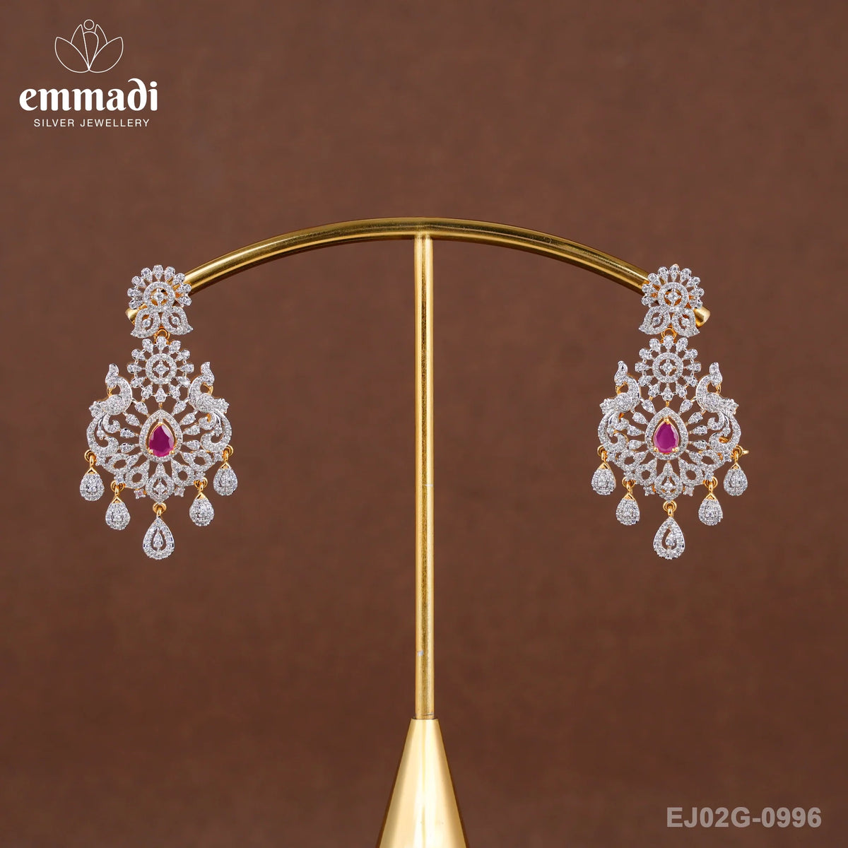 Abhaya Exquisite Pink CZ Hangings