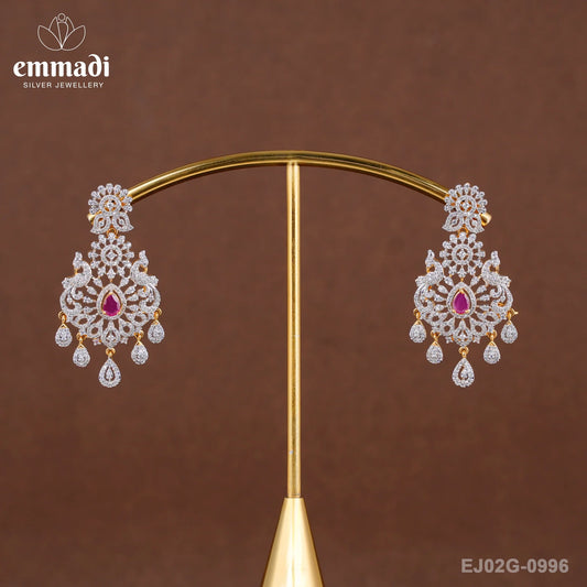 Abhaya Exquisite Pink CZ Hangings