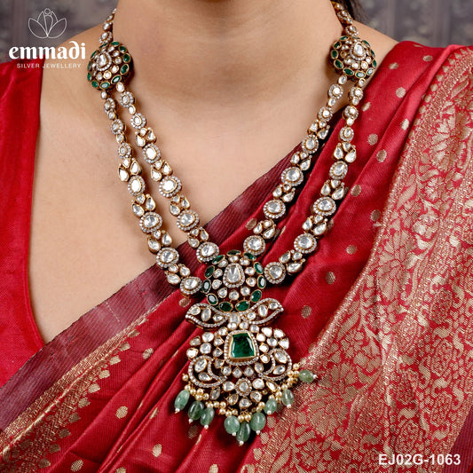 Binita Victorian Green Long Necklace