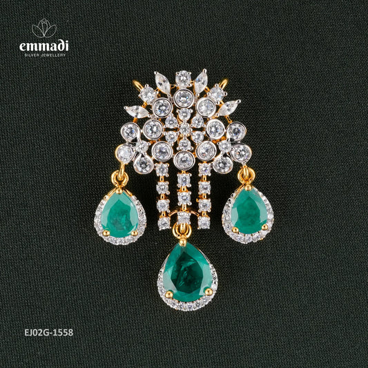 Garima Premium Cz Green Pendant