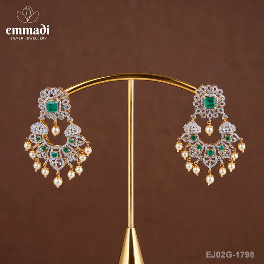 Jamuna Premium Cz Green Hangings