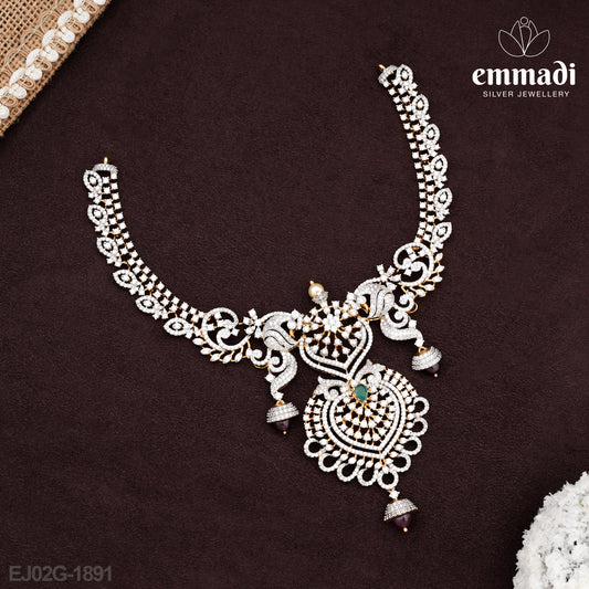 Ananya Radiant Green CZ Necklace Elegance