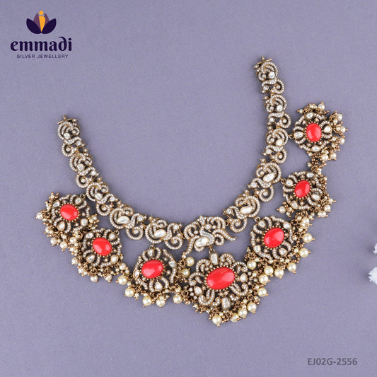 Nabhya Victorian Coral Necklace