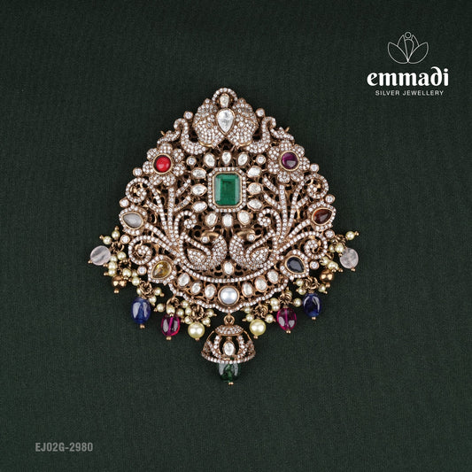 Rasala Victorian Navrathan Pendant
