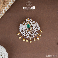 Yamuna Premium Cz Green Pendant