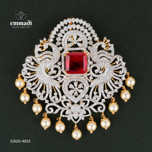 Yariqa Premium Cz Red Pendant