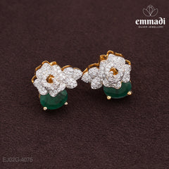 Ankitha's Premium Green CZ Studs