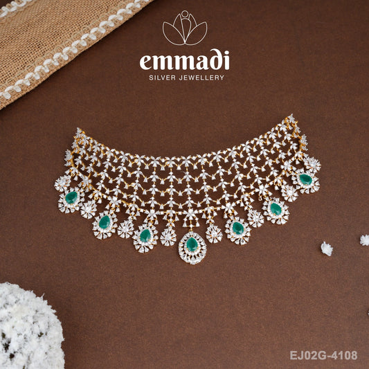 Abishta Premium Cz Green Choker