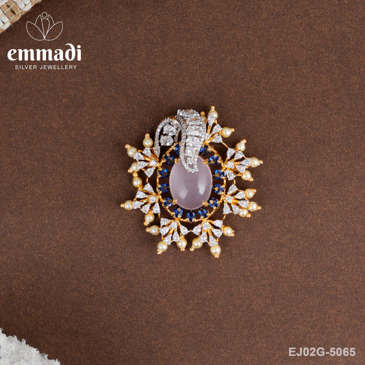 Bhavika Premium Cz Pink Pendant