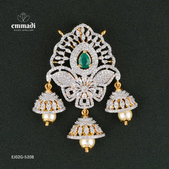 Bhumika Premium Cz Green Pendant