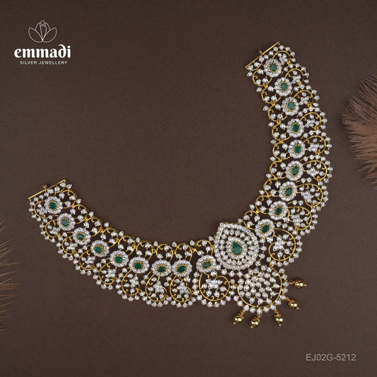 Bhutika Premium Cz Green Necklace