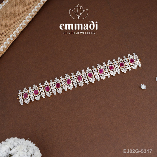 Chaitra Premium Cz Pink Choker