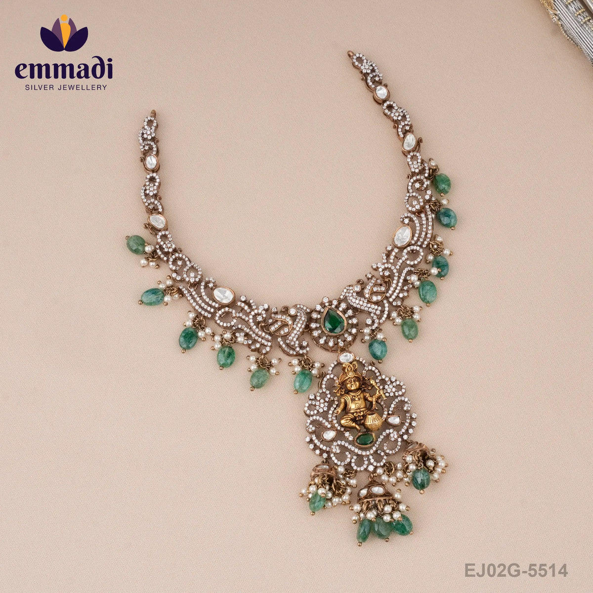 Divyana Victorian Green Necklace