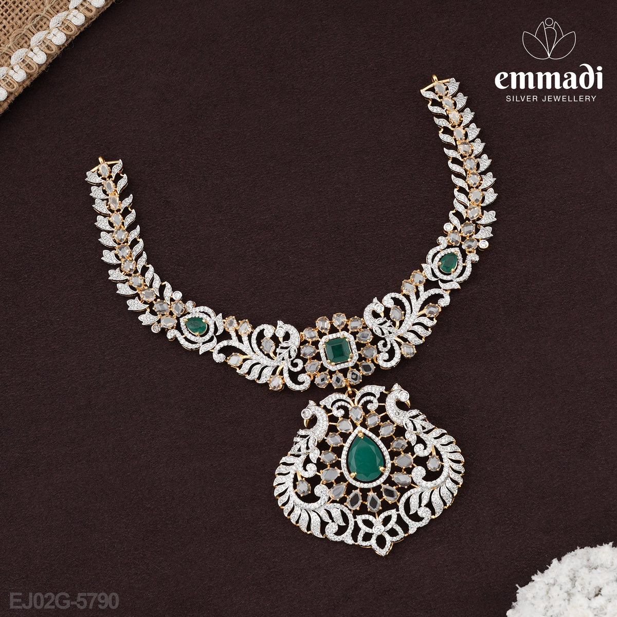 Archana’s Elegant Green CZ Necklace