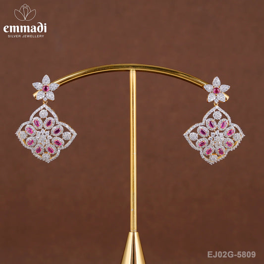 Harmaya Premium Cz Pink Hangings